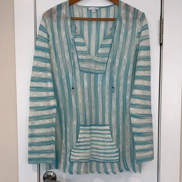 J. Jill Sweaters - NWOT J. Jill Linen Blend Lightweight Striped Beachy Tunic Sweater L